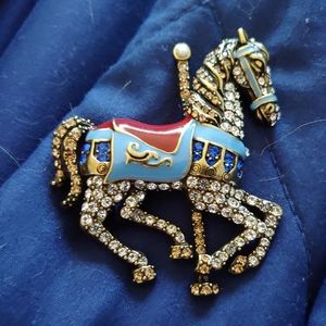 New off Park collection carousel horse jeweled pin